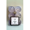 Vela Pequeña Perfumada  Violeta y Almizcle, (caja de 6 u) 