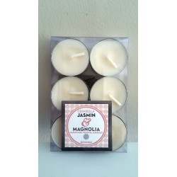 Vela Pequeña Perfumada  Jazmín y Magnolia, (caja de 6 u) 