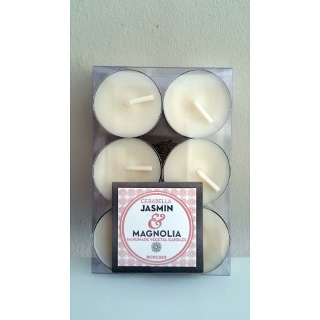 Vela Pequeña Perfumada  Jazmín y Magnolia, (caja de 6 u) 