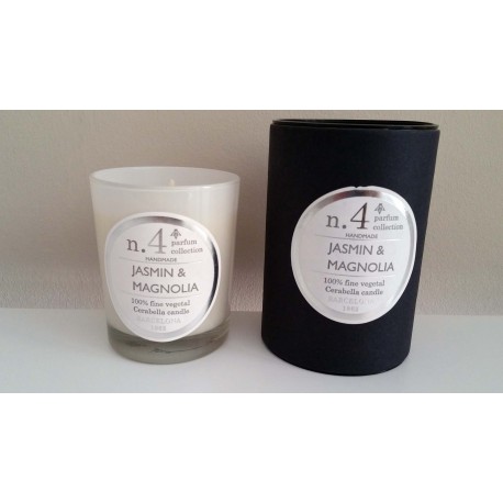 Vela Perfumada en Vaso de Cristal (Jazmín y Magnolia).