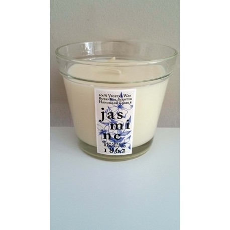 vela Perfumada en Vaso de Cristal con forma de Maceta (Jazmín)
