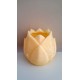 Contenedor para Vela en forma de Flor Envejecido (Blanco)