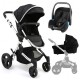 Cochecito Trío Premium Negro con grupo 0 Recaro Privia de Baby Monsters