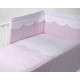 Pack edredón y protector de cuna, est. corazones y ondas rosa de Disbebe
