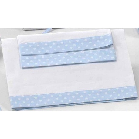 Tríptico de sábanas para cuna 120x60, est. corazones de Disbebe