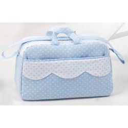 Pack bolso maternal bandolera y vestidor cambiador est. corazones y ondas rosa de Disbebe