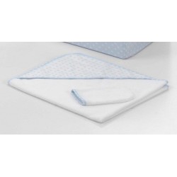 Capa de baño con capucha y manopla est. corazones y ondas de Disbebe