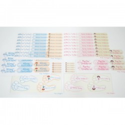 Pack de etiquetas adhesivas y textiles personalizables de Boann
