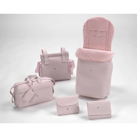 Bolso bandolera canastilla en polipiel color rosa de Disbebe