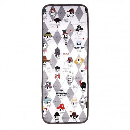 Colchoneta universal para silla de paseo recta Calaveras rombos de Kiwisac