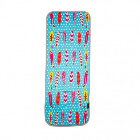 Colchoneta universal para silla de paseo recta Plumas azules de Kiwisac