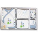Set textil de regalo nacimiento de 5 piezas azul de Gamberritos