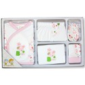 Set textil de regalo nacimiento de 5 piezas rosa de Gamberritos