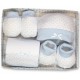 Set textil de regalo nacimiento de 4 piezas azul de Gamberritos