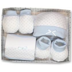 Set textil de regalo nacimiento de 4 piezas azul de Gamberritos