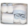 Set textil de regalo nacimiento de 4 piezas azul de Gamberritos