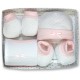 Set textil de regalo nacimiento de 4 piezas rosa de Gamberritos