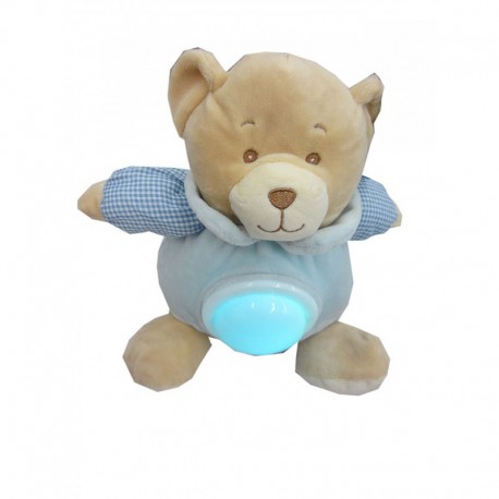 Peluche Osito con luz color azul de Gamberritos