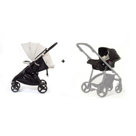 Dúo silla de paseo Compact + grupo 0 + set vestidura color Gris de Baby Monsters