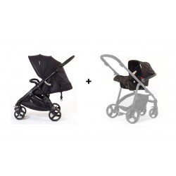 Dúo silla de paseo Compact + grupo 0 + set vestidura color Negro de Baby Monsters
