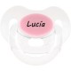 Chupete con tapa protectora, transparente rosa 0010