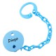 Sujeta chupete personalizado azul